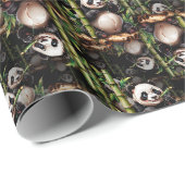 Bambus-Panda-Musterdesign Geschenkpapier (Rolleneckpunkt)