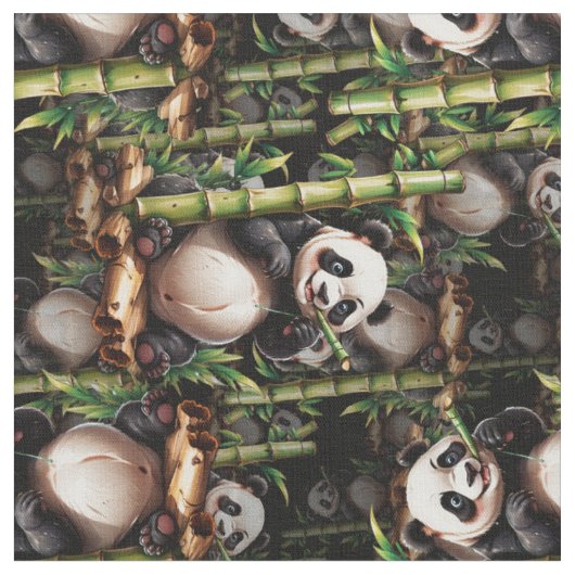 Bambus-Panda-Musterdesign Stoff (Nahaufnahme)