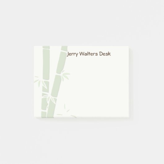 Bambus Personalisierter Post It Notizblock (Vorderseite)