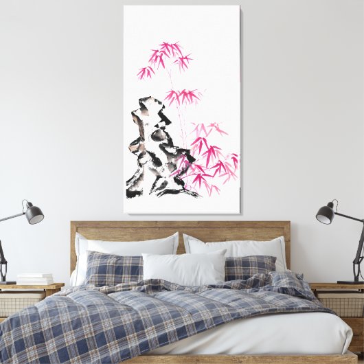 Bambus - rot leinwanddruck (Insitu (Schlafzimmer))