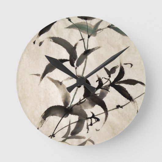 Bambus Runde Wanduhr (Vorderseite)