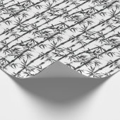 Bambus Schwarz-weiß Modernes botanisches Muster Geschenkpapier (Ecke)