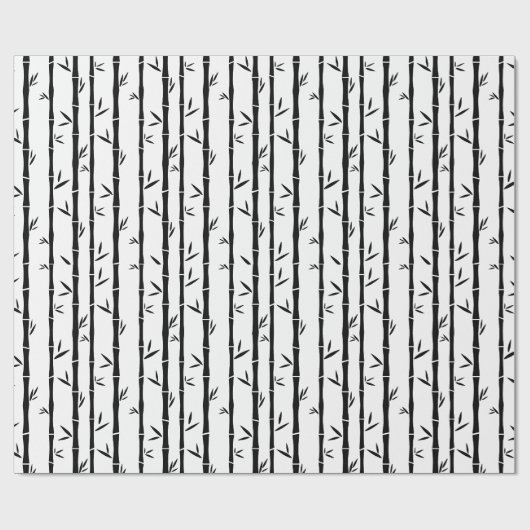 Bambus Schwarz-Weiß-Zoll Geschenkpapier (Flach)