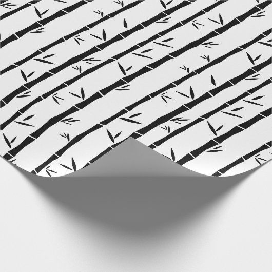 Bambus Schwarz-Weiß-Zoll Geschenkpapier (Ecke)