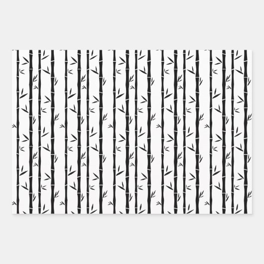 Bambus Schwarz-Weiß-Zoll Geschenkpapier Set (Vorderseite 3)