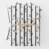 Bambus Schwarz-Weiß-Zoll Geschenkpapier Set (Beispiel)
