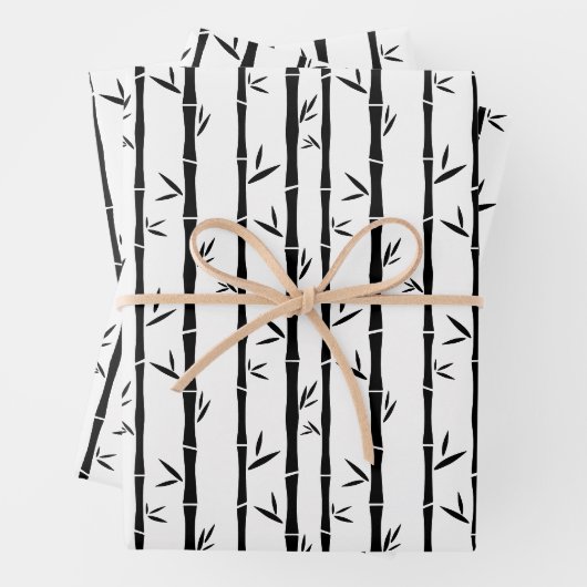 Bambus Schwarz-Weiß-Zoll Geschenkpapier Set (Beispiel)