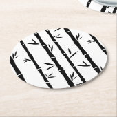 Bambus Schwarz-Weiß-Zoll Runder Pappuntersetzer (Angewinkelt)