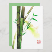 Bambus-Sonnenaufgang Feiertagskarte (Vorne/Hinten)