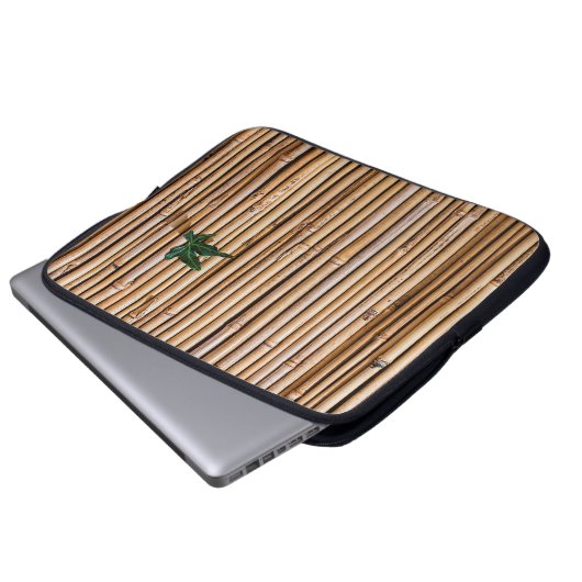 Bambus-Sperrmauer Laptopschutzhülle (Vorne Knopf)