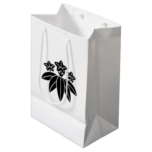 Bambus-Stil-Enzian Mittlere Geschenktüte (Vorderseite Schrägansicht)