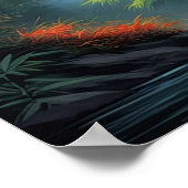 Bambus Tanz, Stream im Wald Poster (Ecke)
