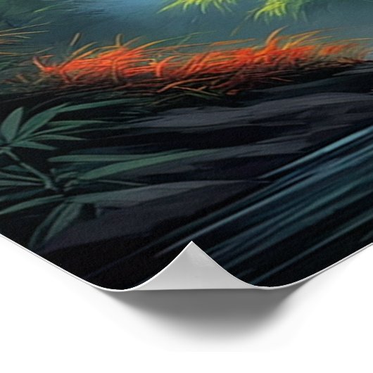 Bambus Tanz, Stream im Wald Poster (Ecke)