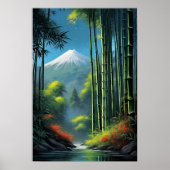 Bambus Tanz, Stream im Wald Poster (Vorne)