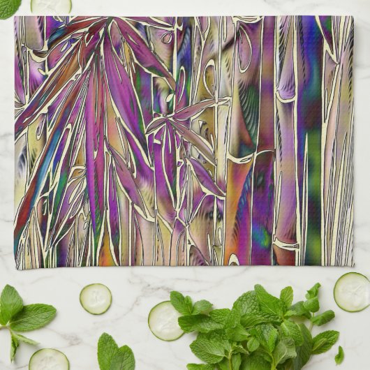 Bambus Tree Digital Malerei Original Handtuch (Gefaltet)