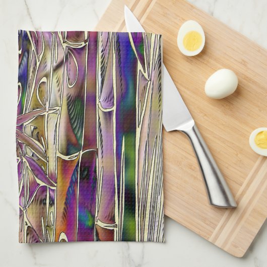 Bambus Tree Digital Malerei Original Handtuch (Viertel Falte)