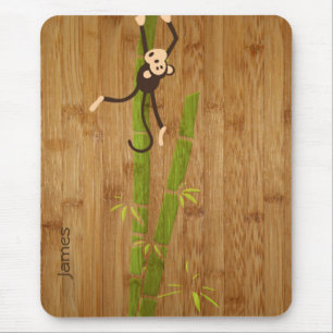Bambus und Affe lustiges Mousepad