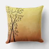 Bambus und Bergblick Sonnenuntergang Kissen (Rückseite)