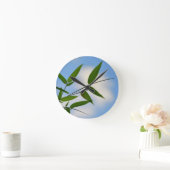 Bambus und Blue Sky Clock Runde Wanduhr (Zuhause)