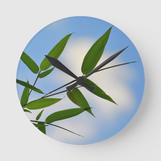 Bambus und Blue Sky Clock Runde Wanduhr (Vorderseite)