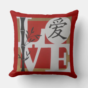 Bambus und chinesische Liebe Kissen