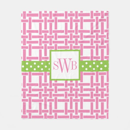 Bambus und Grosgrain Mit Monogramm Fleece-Decken Fleecedecke (Vorderseite)