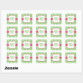 Bambus und Grosgrain Mit Monogramm Stickers (Blatt)