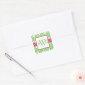 Bambus und Grosgrain Mit Monogramm Stickers (Umschlag)