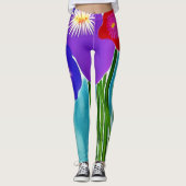 Bambus und Hibiskus Leggings (Vorderseite)