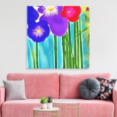Bambus und Hibiskus Leinwanddruck (Insitu (Wohnzimmer))