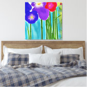 Bambus und Hibiskus Leinwanddruck (Insitu (Schlafzimmer))