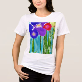 Bambus und Hibiskus Tri-Blend Shirt