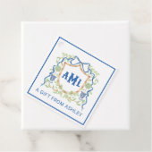 Bambus und Olivenöl Topiary Wappen | Monogramm Geschenkanhänger (Beispiel)