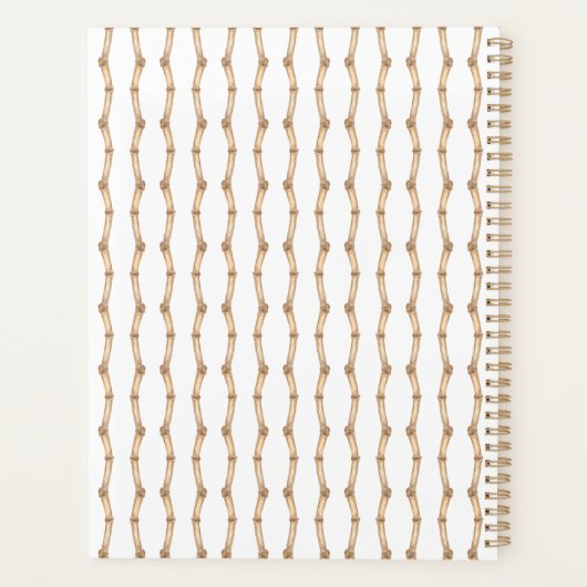 Bambus und Olivenöl Topiary Wappen | Monogramm Planer (Rückseite)