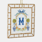 Bambus und Orange Topiary Wappen | Monogramm mit 1 Keramikornament (Rechts)