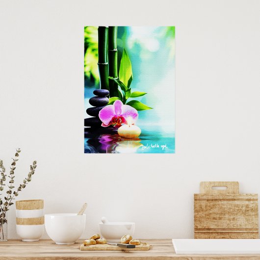 Bambus und Orchidee Poster (Küche)