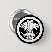 Bambus- und Riedhut im Kreis Button (Vorne & Hinten)