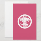 Bambus und Sitzhut im Kreis Briefpapier (Vorne/Hinten)