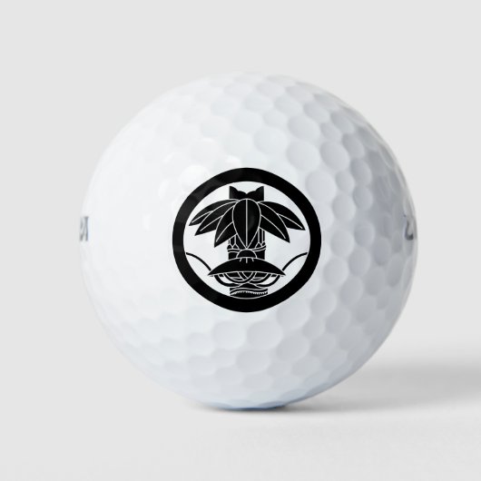 Bambus und Sitzhut im Kreis Golfball (Vorderseite)
