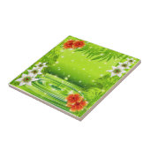 Bambus, Wasser und tropische Blume Fliese (Seite)