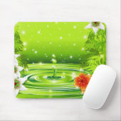 Bambus, Wasser und tropische Blume Mousepad (Mit Mouse)