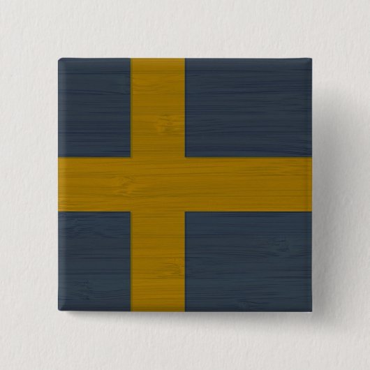 Bambusblick u. gravierte Schweden-Schwede Sverige Button (Vorderseite)