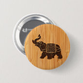 Bambusblick u. gravierter Retro thailändischer Button (Vorne & Hinten)