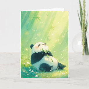 Bambusfest mit einem fröhlichen Panda Karte