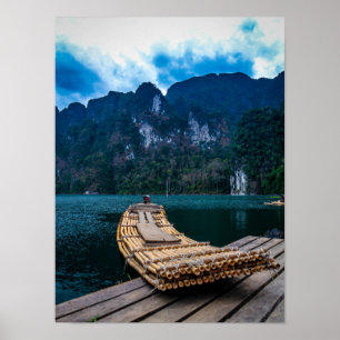 Bambusfloss in Khao Sok Nationalpark Thailand Poster