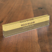 Bambusholzmuster braun und beige namensplakette (Seite)