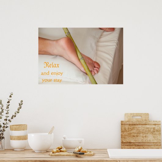 Bambusmassage am Fuß Poster (Küche)