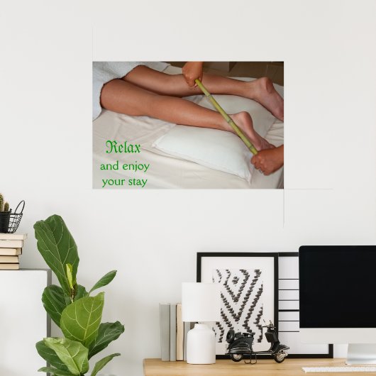Bambusmassage am Knöchel Poster (Heimbüro)