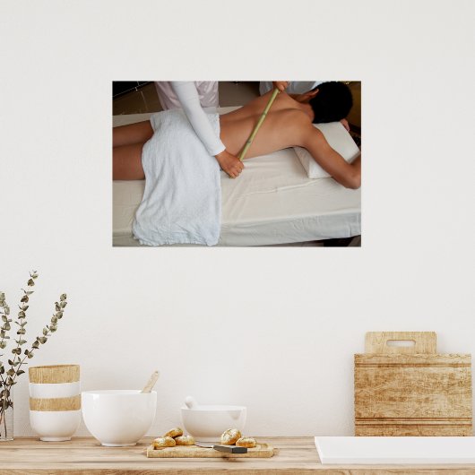Bambusmassage an den Rippen Poster (Küche)