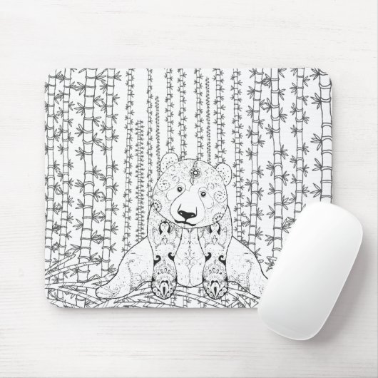 Bambuspanda-Gekritzel Mousepad (Mit Mouse)